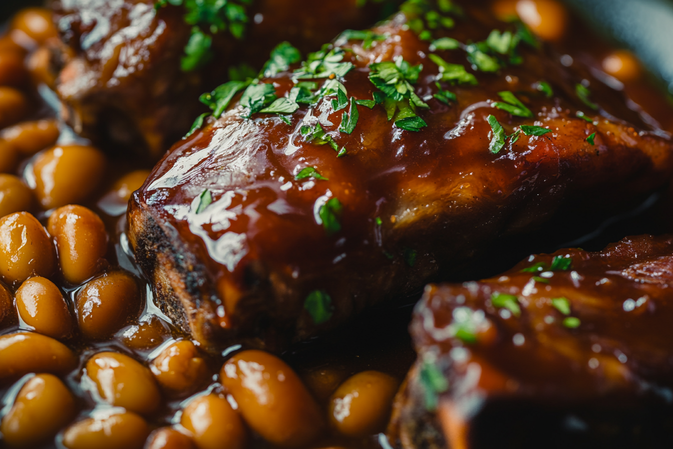 Jarrets d'agneau braisés au lard