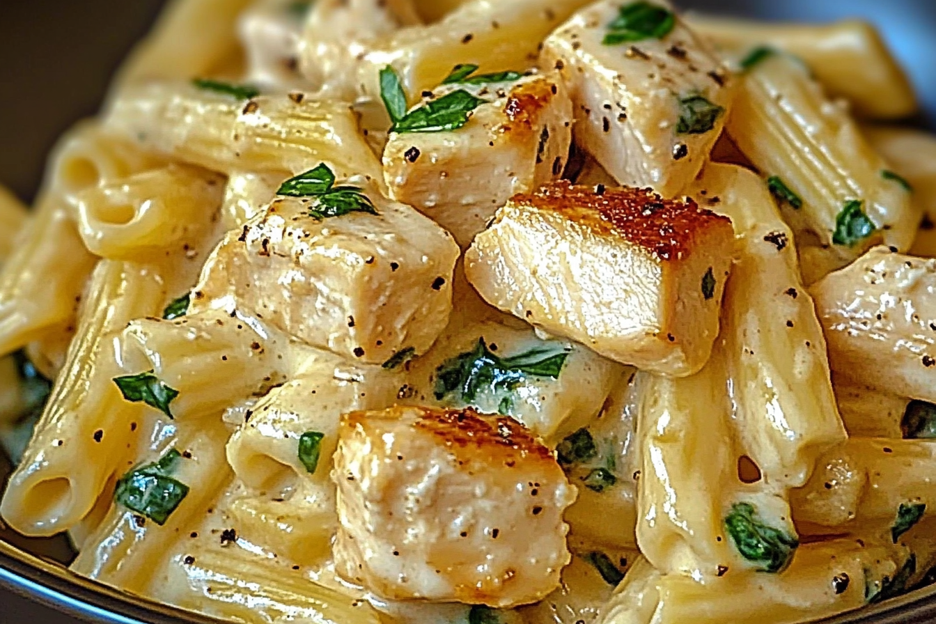 Pâtes au poulet et ricotta crémeuse