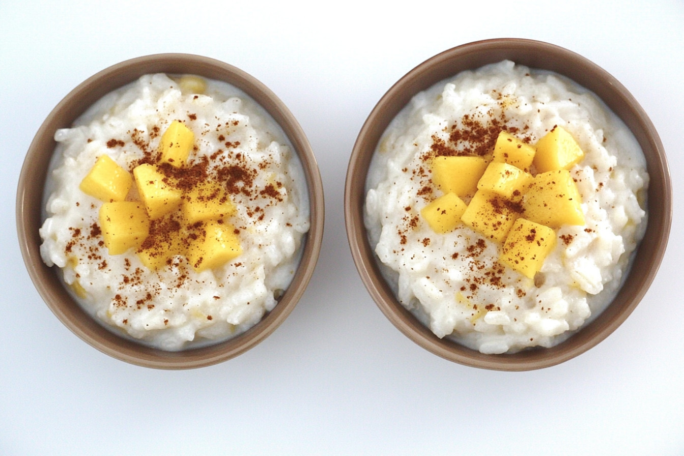 Arroz au lait de coco mangue