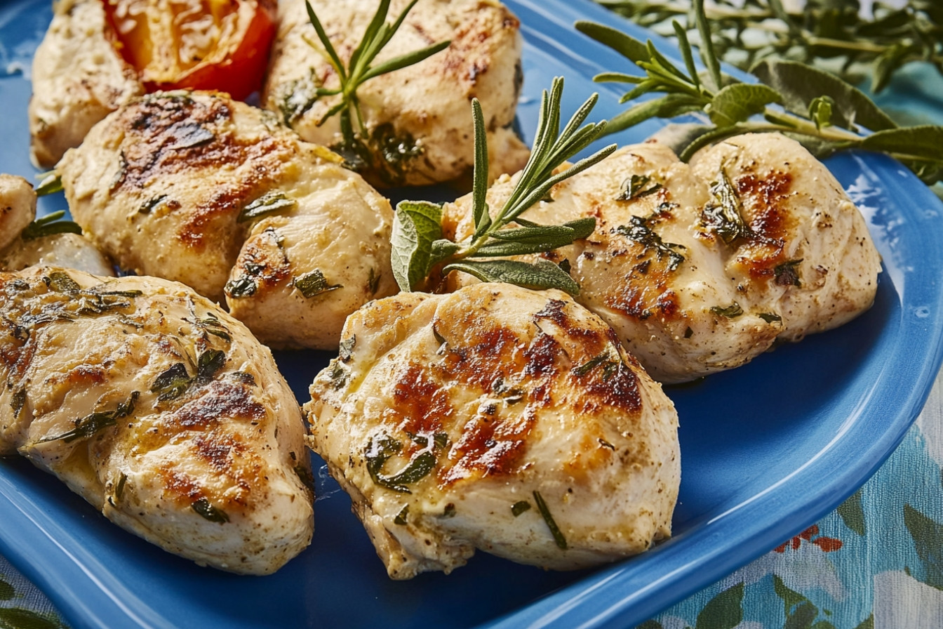 Brochette de poulet marinée