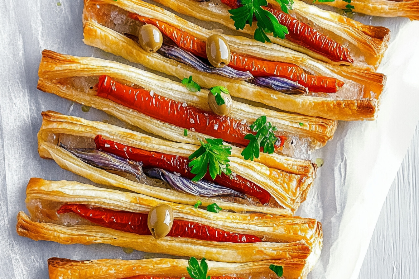 Canapés de pâte feuilletée anchois