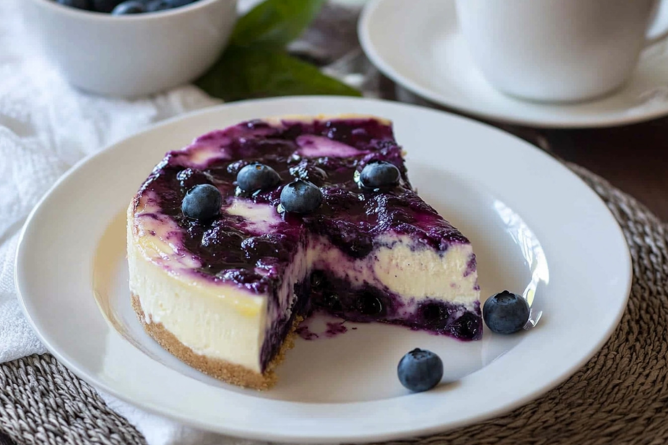 Cheesecake aux airelles crémeux