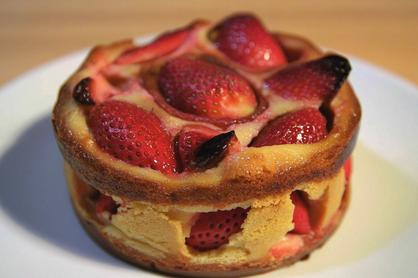 Clafoutis de fraises en cocotte