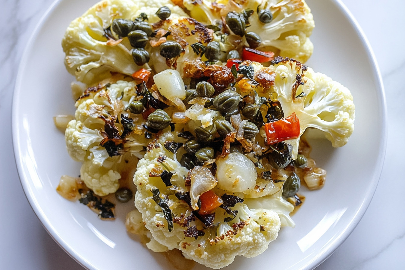 Coliflor au beurre et câpres