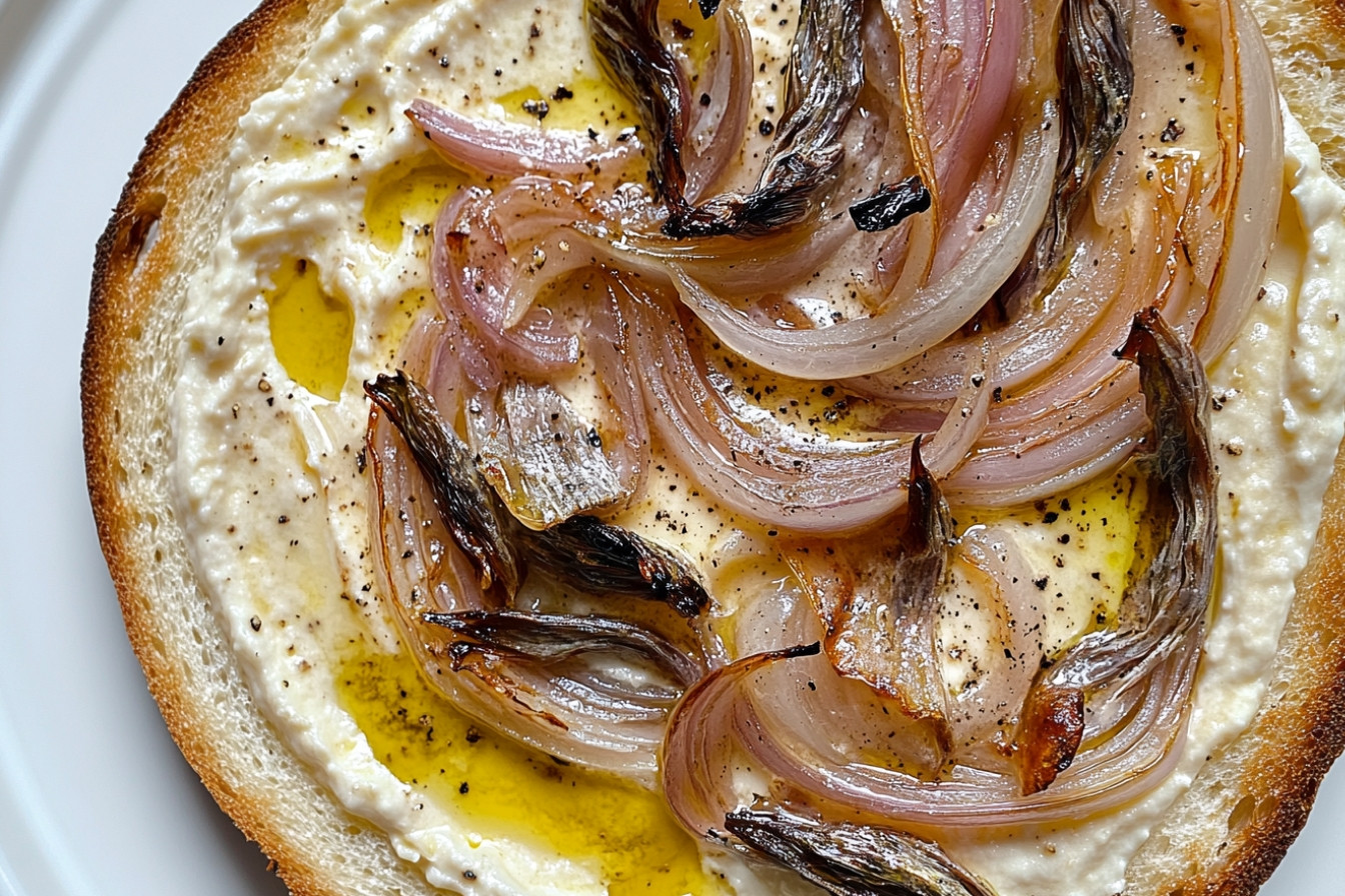 Crème d'oignons rôtis au fromage