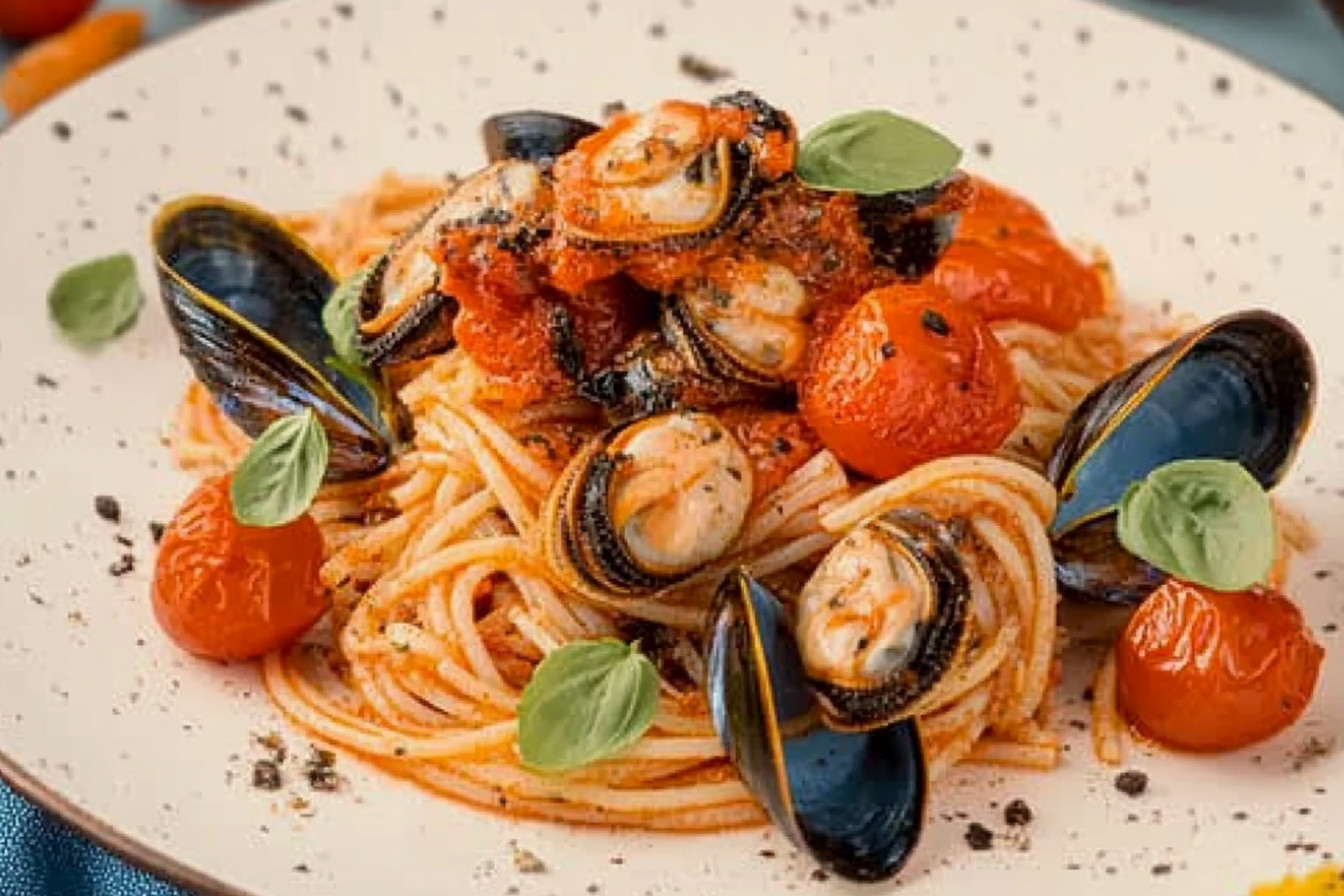 Espaghettis complets aux moules