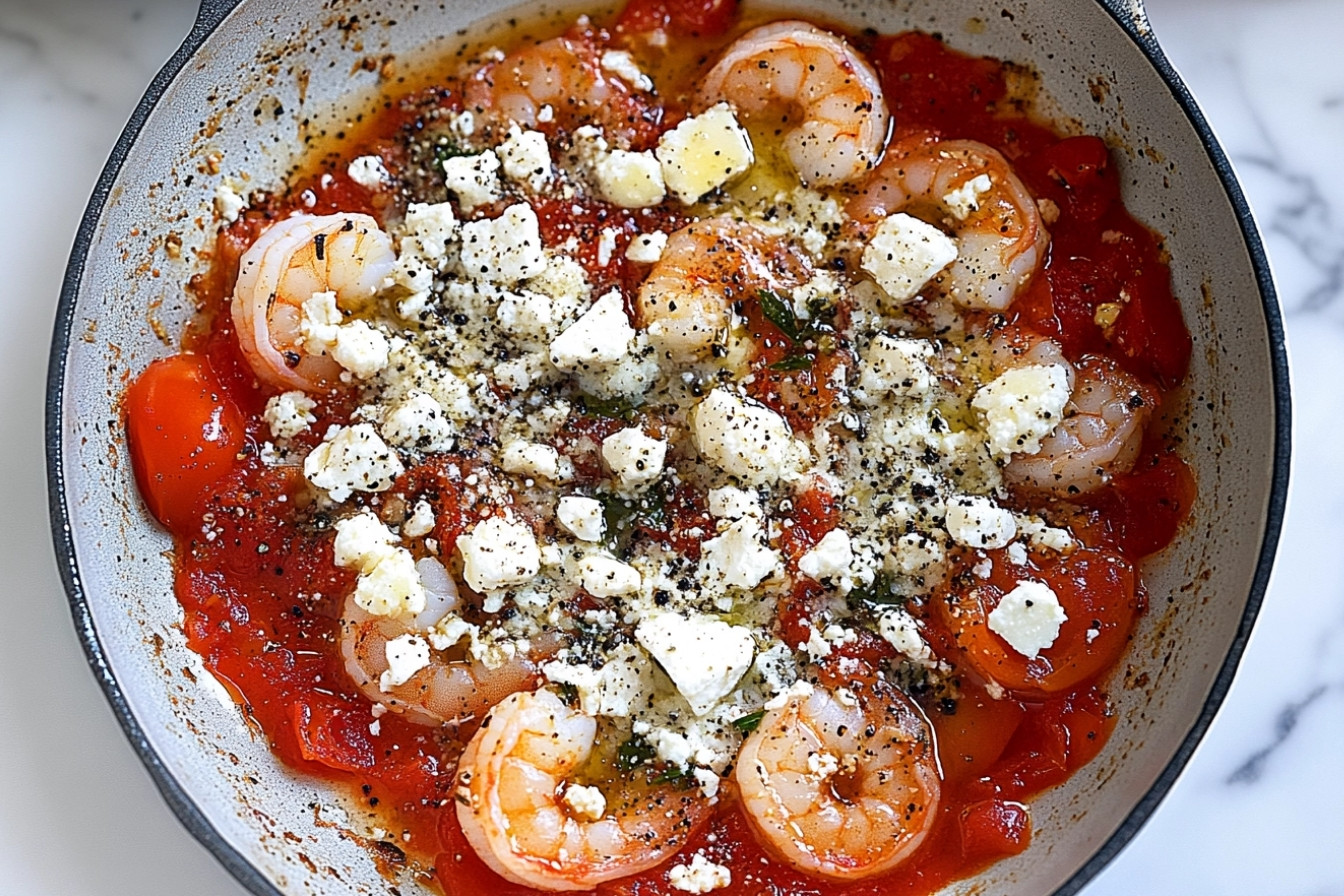 Gambas à la saganaki