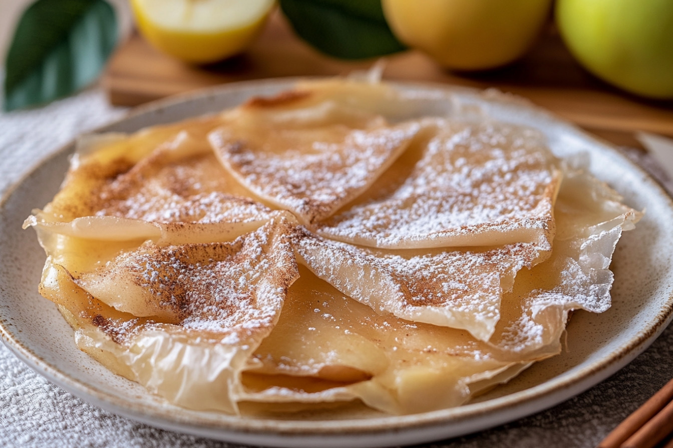 Gâteau de pomme au papier de riz