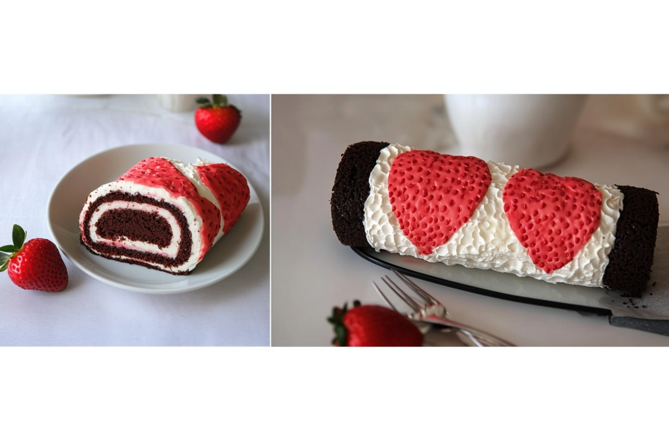 Gâteau roulé de Saint-Valentin
