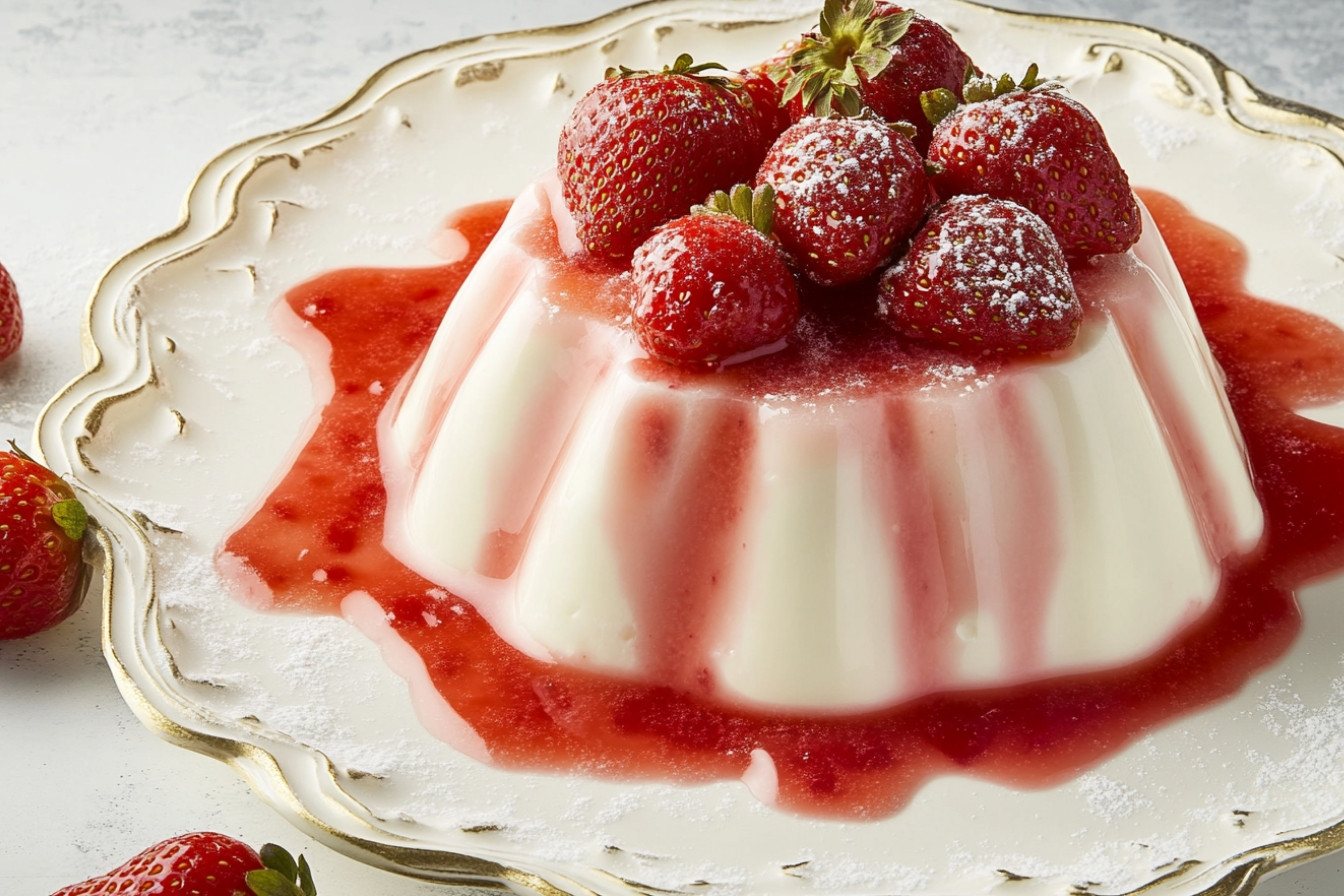 Gelée de yaourt grec et fraises
