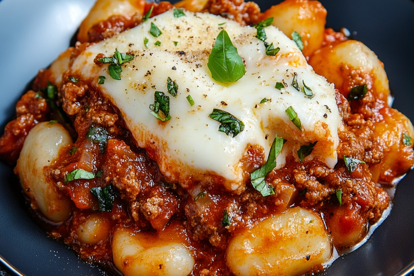 Gnocchis au four à la bolognaise