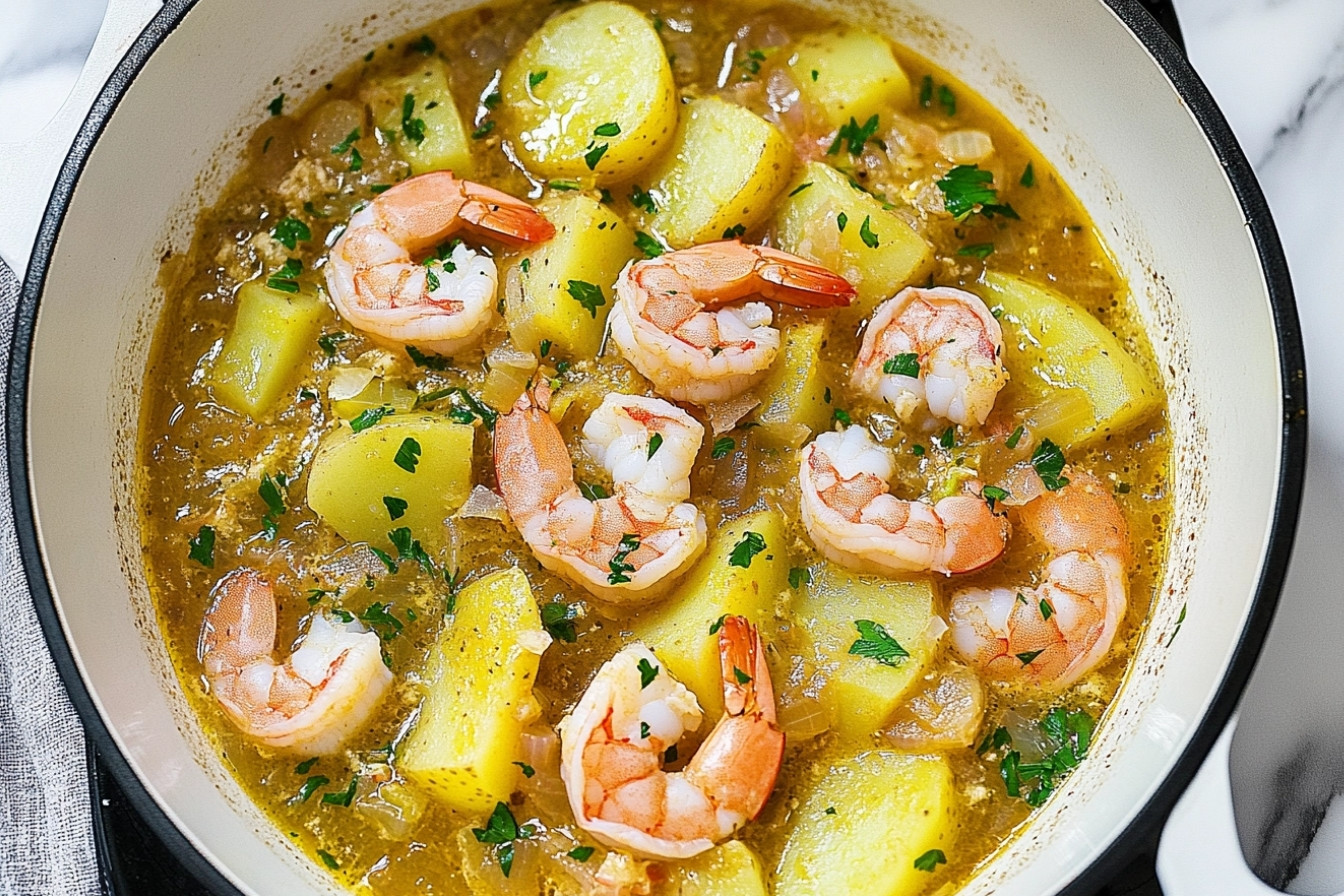 Guiso de gambas et pommes de terre