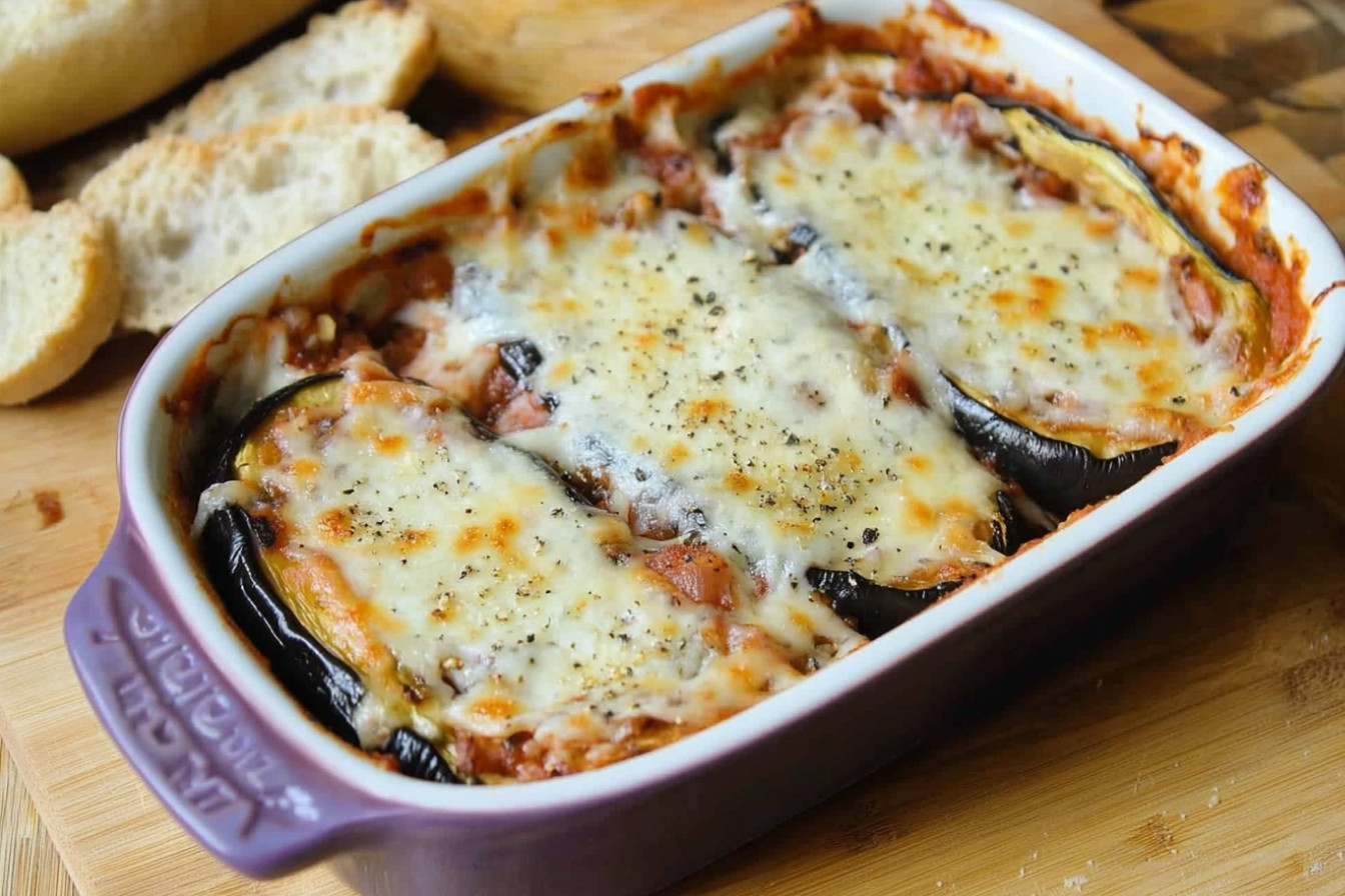 Lasagne d'aubergines au jambon