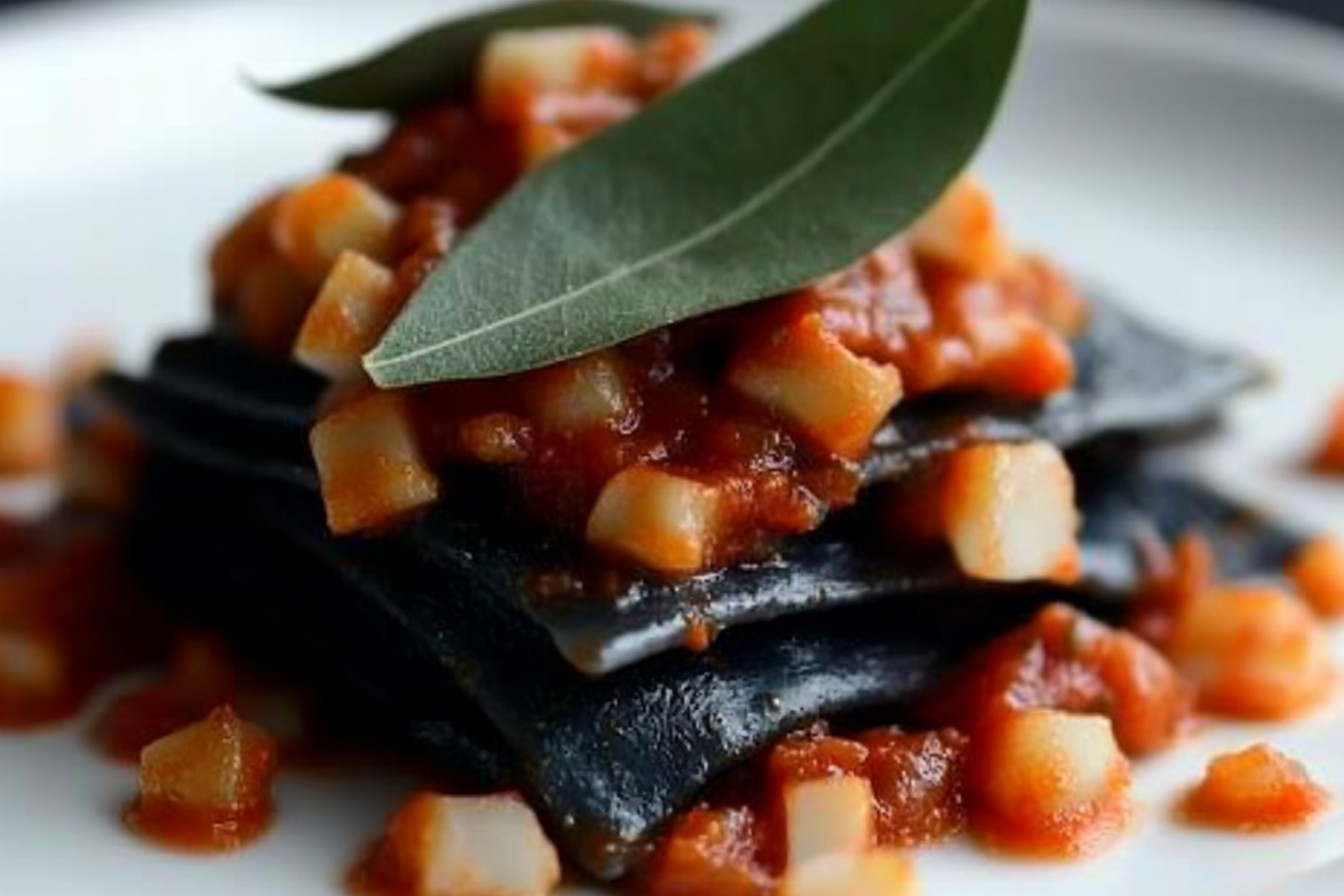 Lasaneta noire à la sauce sepia