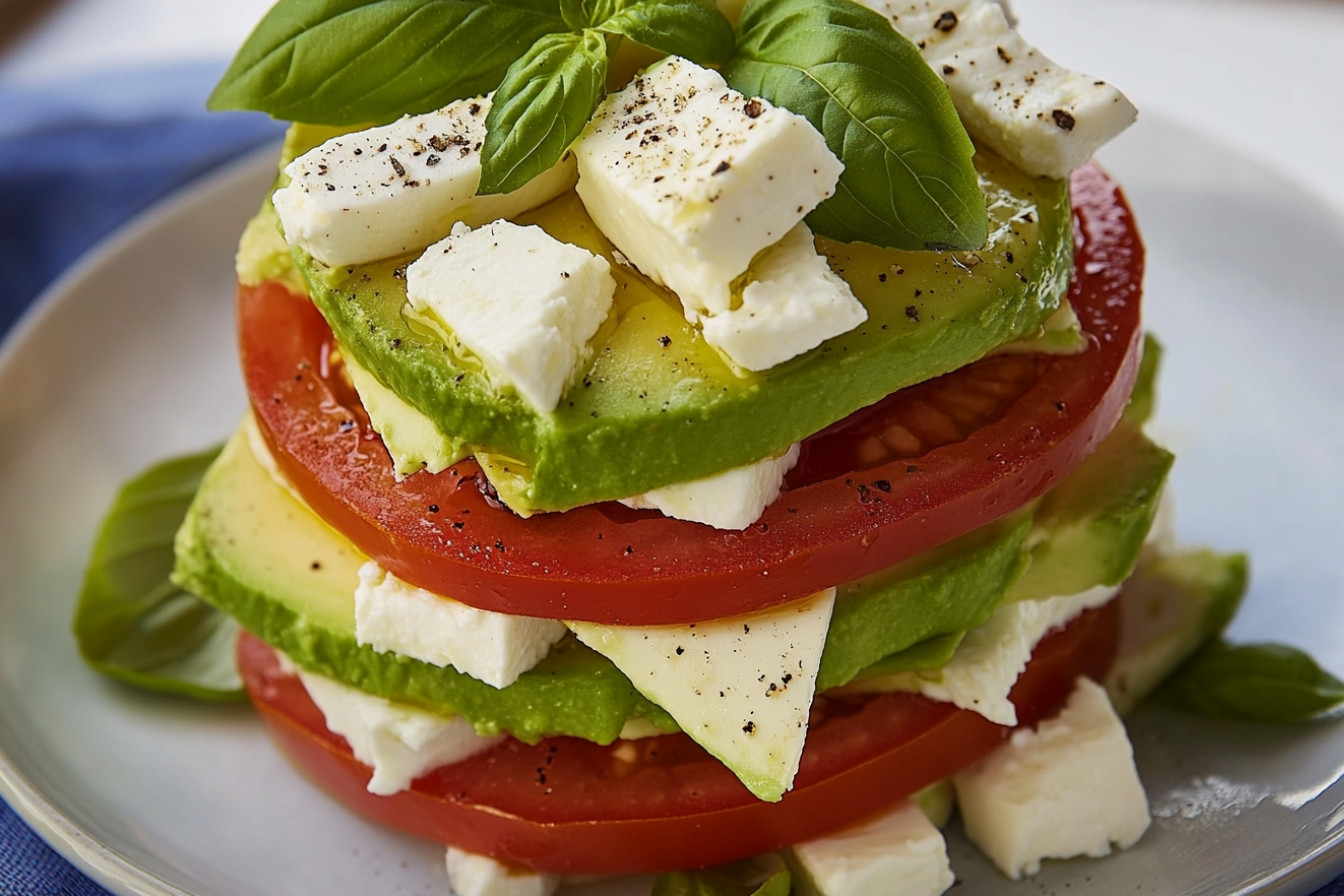 Milhojas de tomate et avocat