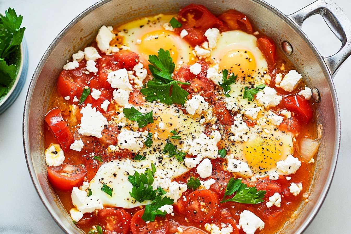 Œufs aux tomates et feta