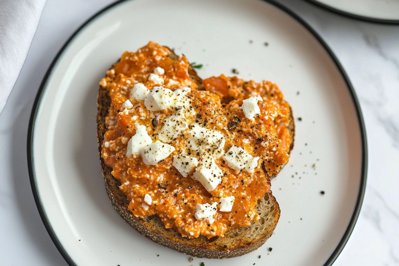 Œufs cassés au tomates et feta