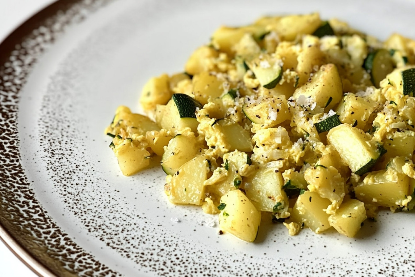 Omelette de pommes de terre et courgette