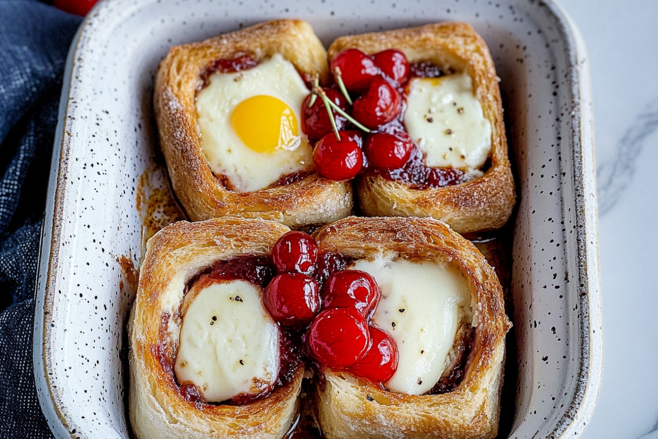 Panecillos au fromage et cerises