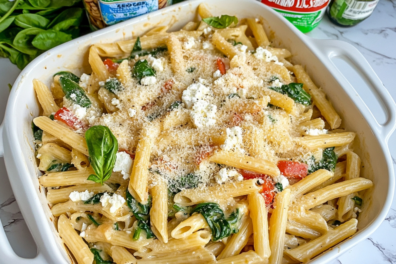Pasta aux légumes et feta