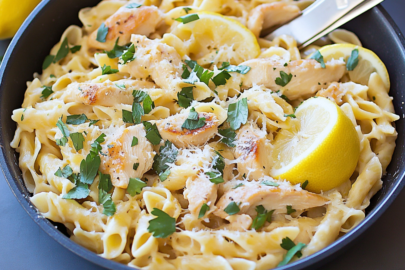 Pâtes de poulet au citron