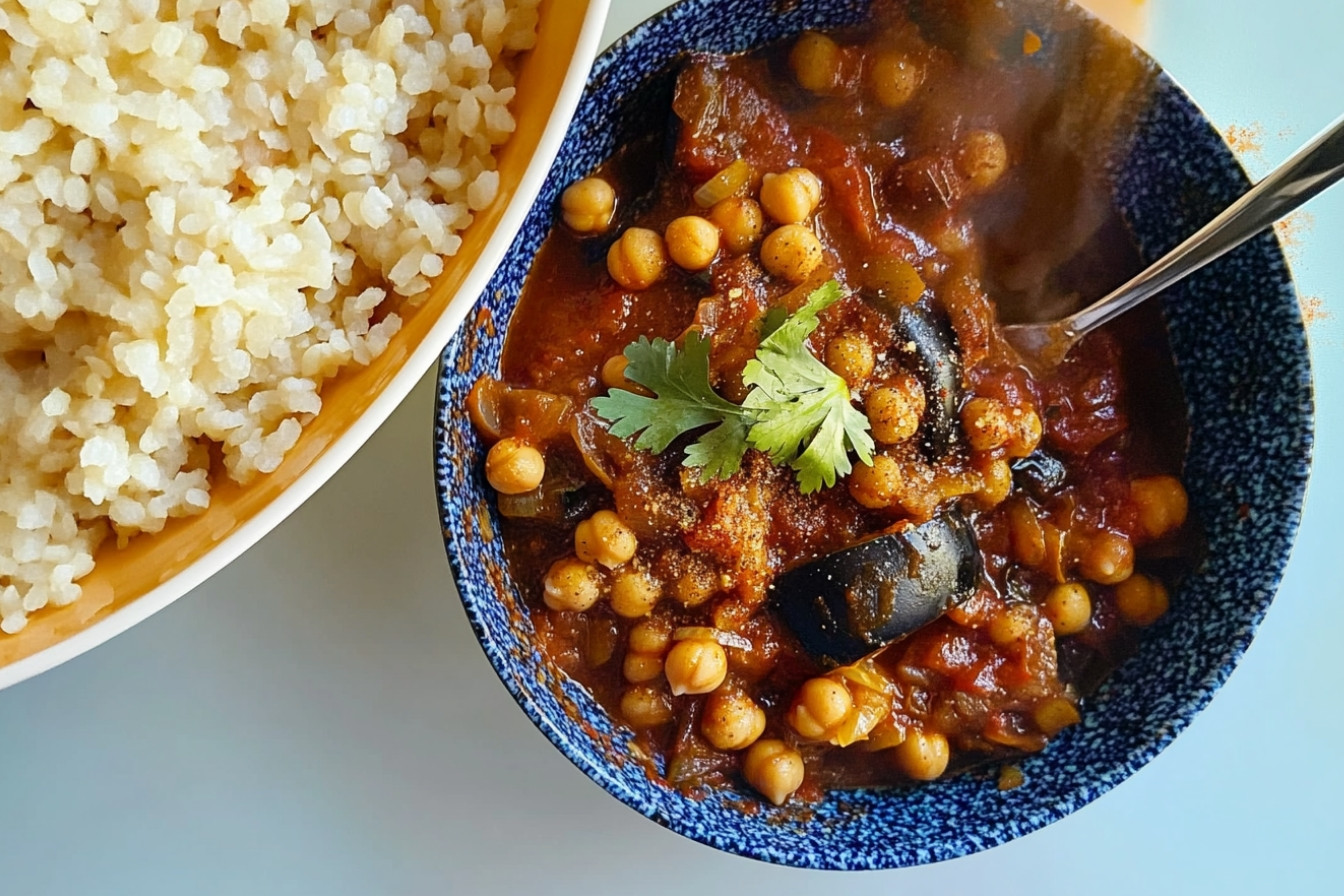 Pisto aux aubergines et pois chiches