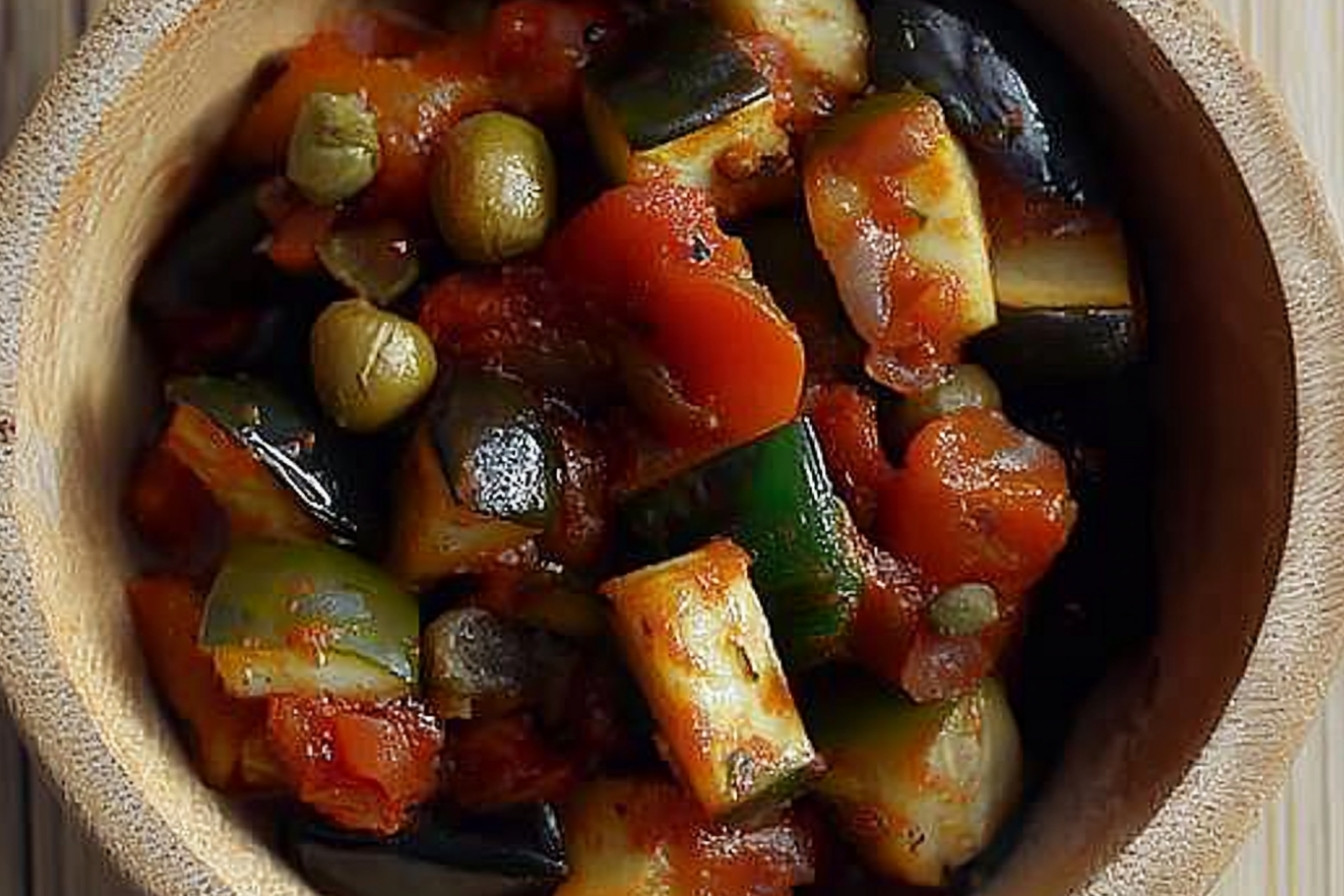 Pisto d'aubergines aux câpres