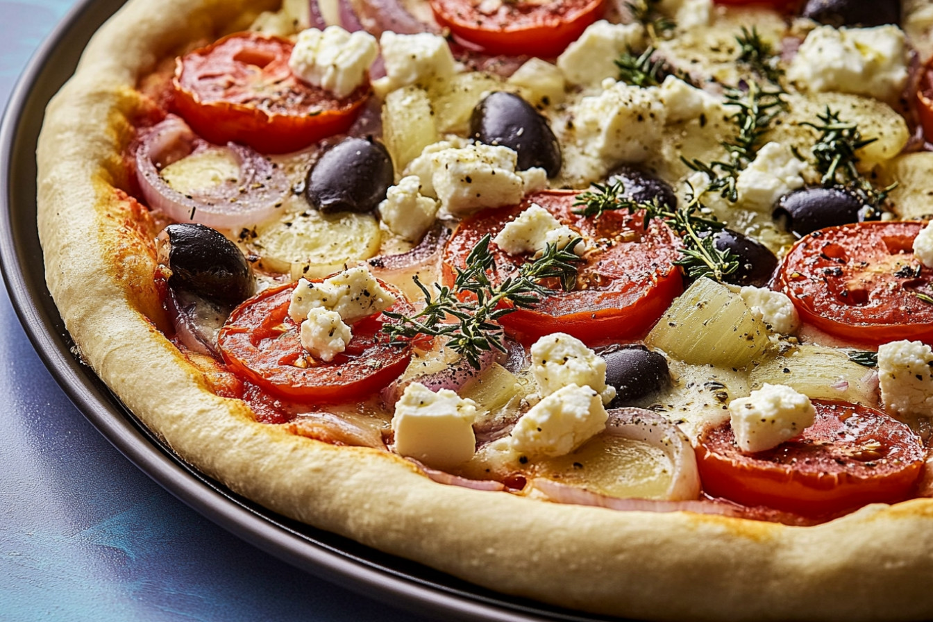 Pizza à l'oignon et feta