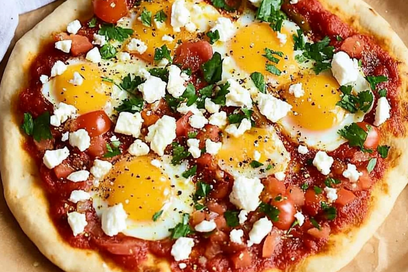 Pizza de petit-déjeuner shakshuka