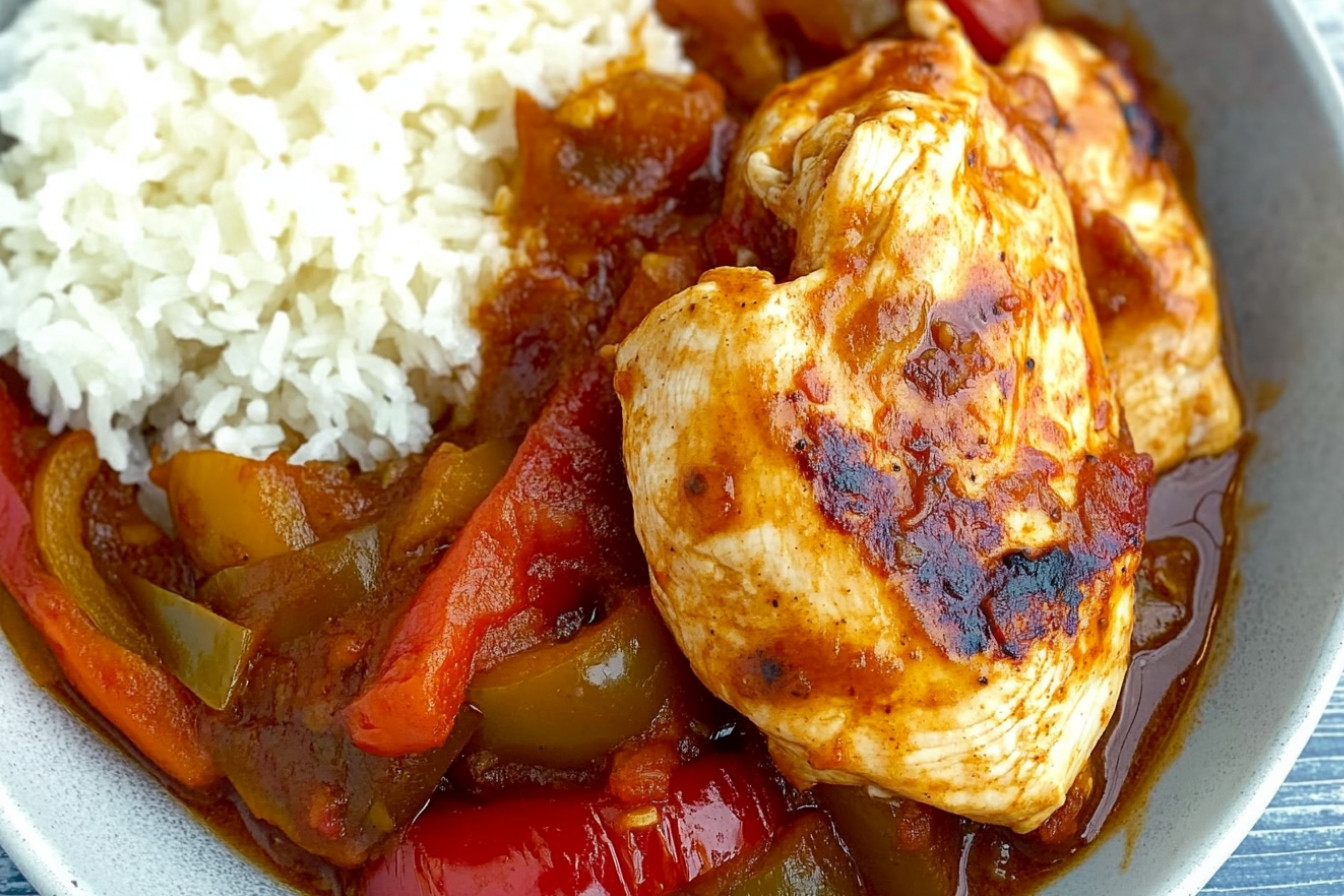Poulet aux poivrons et tomate