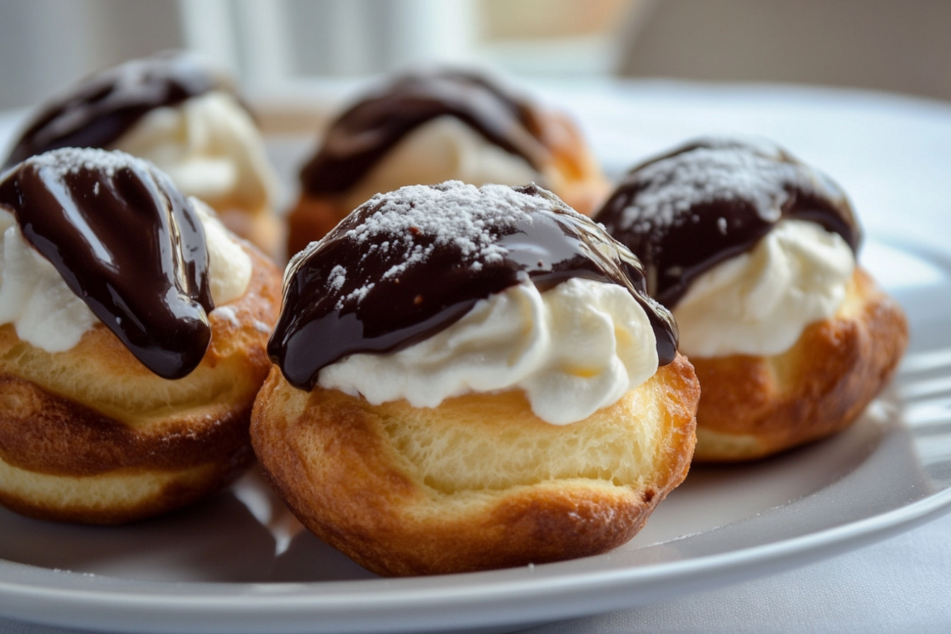 Profiteroles au chocolat et crème