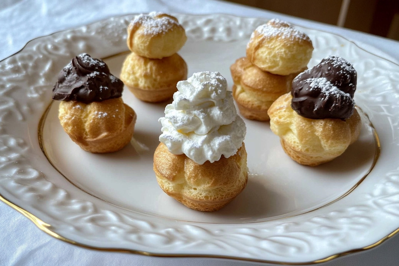 Profiteroles avec trois garnitures