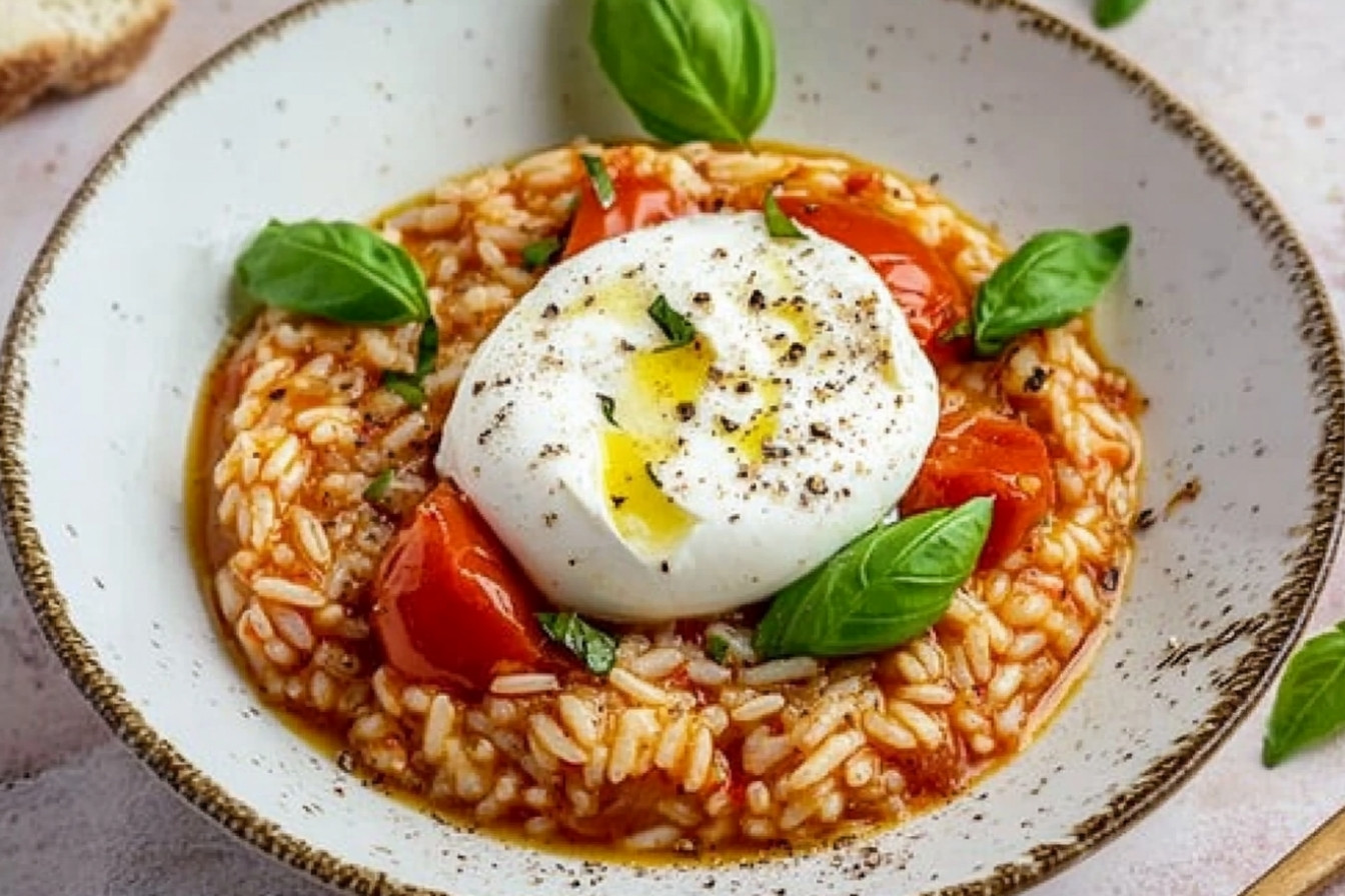 Risotto de tomate et burrata