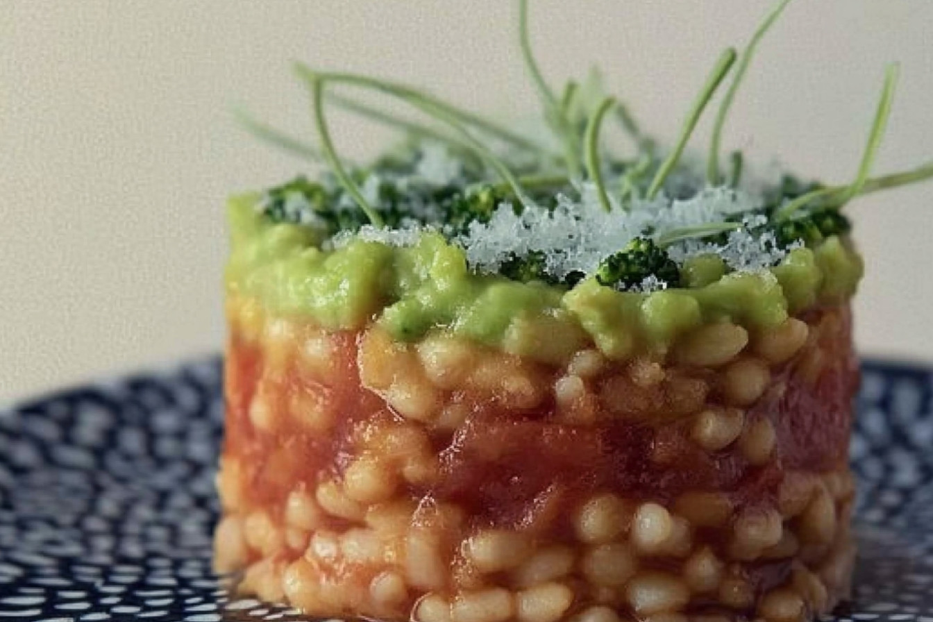 Risotto tomates, pois chiches, brocoli