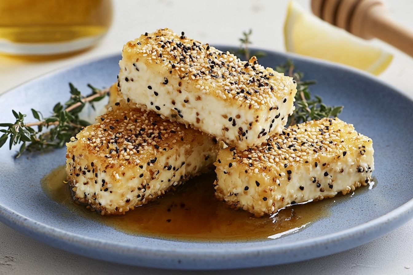 Saganaki de feta au miel