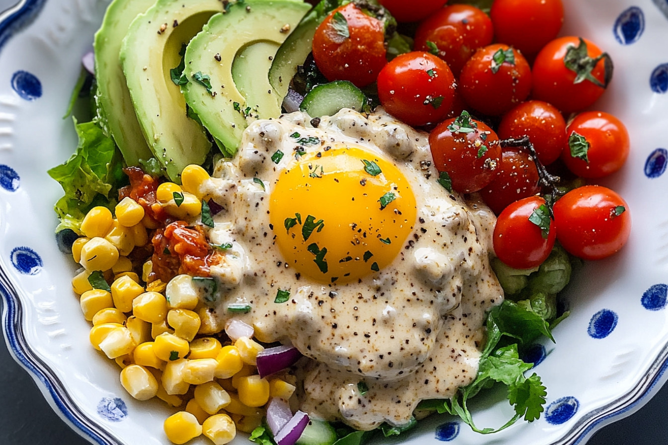 Salade complète aux légumes frais