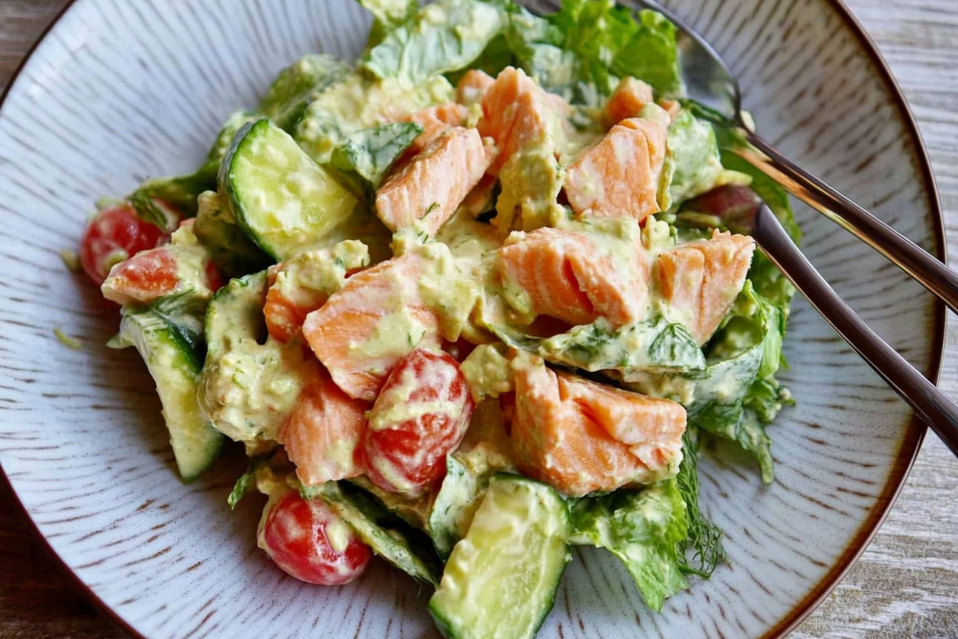 Salade crémeuse de saumon frais