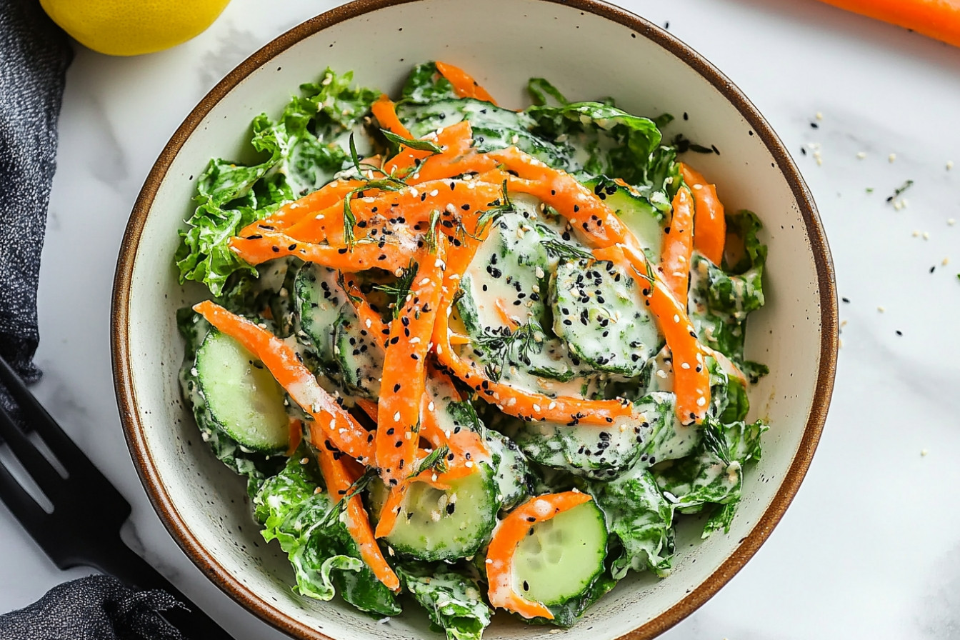 Salade de concombre et carottes