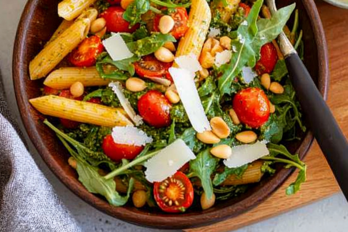 Salade de pâtes au pesto rouge