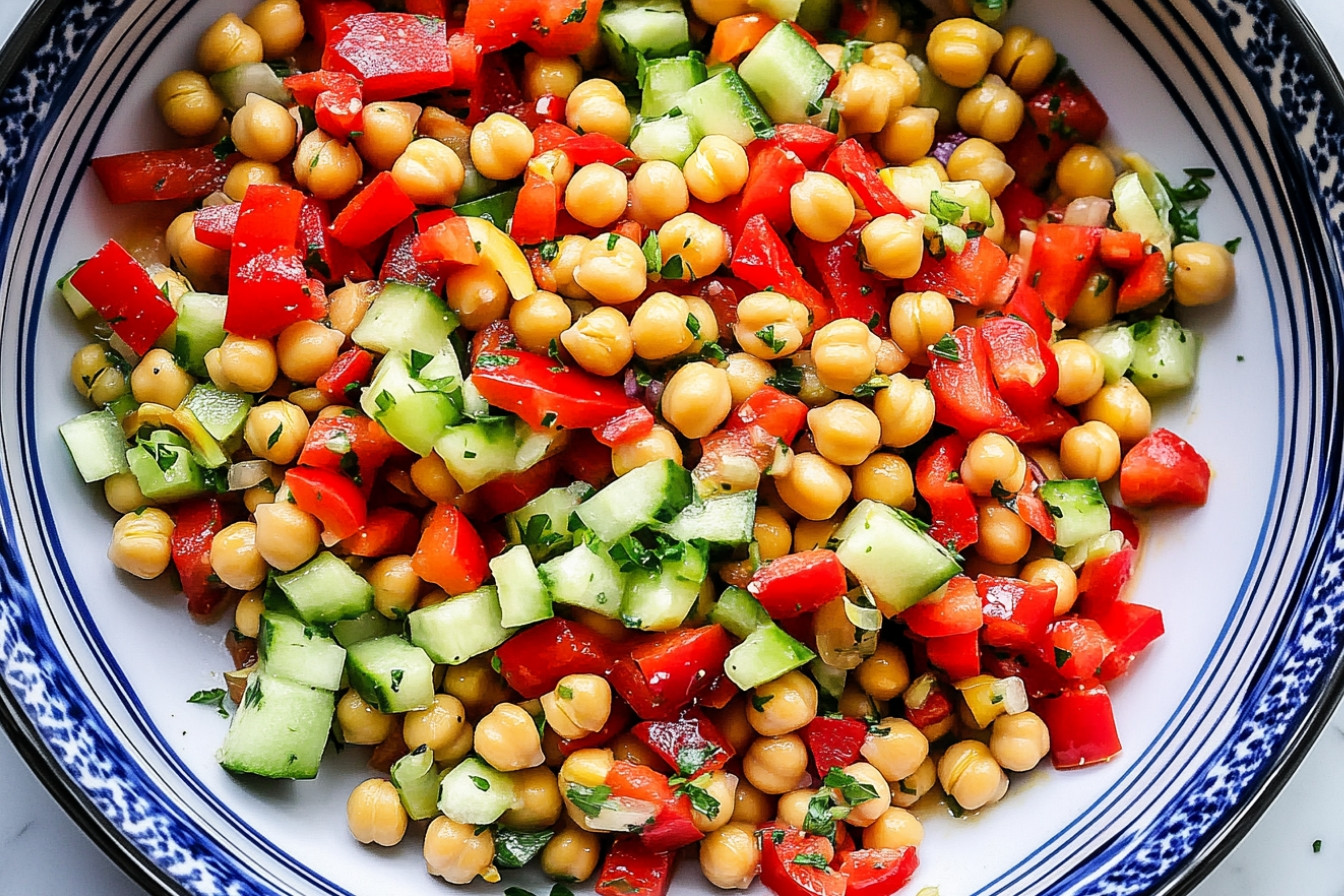 Salade de pois chiches et légumes