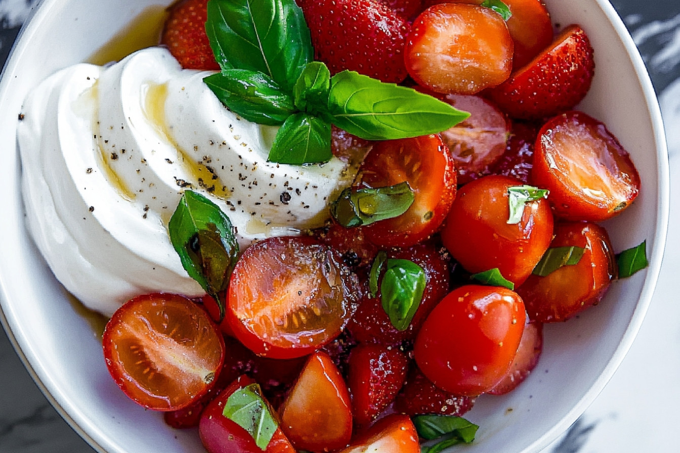 Salade de tomates et fraises