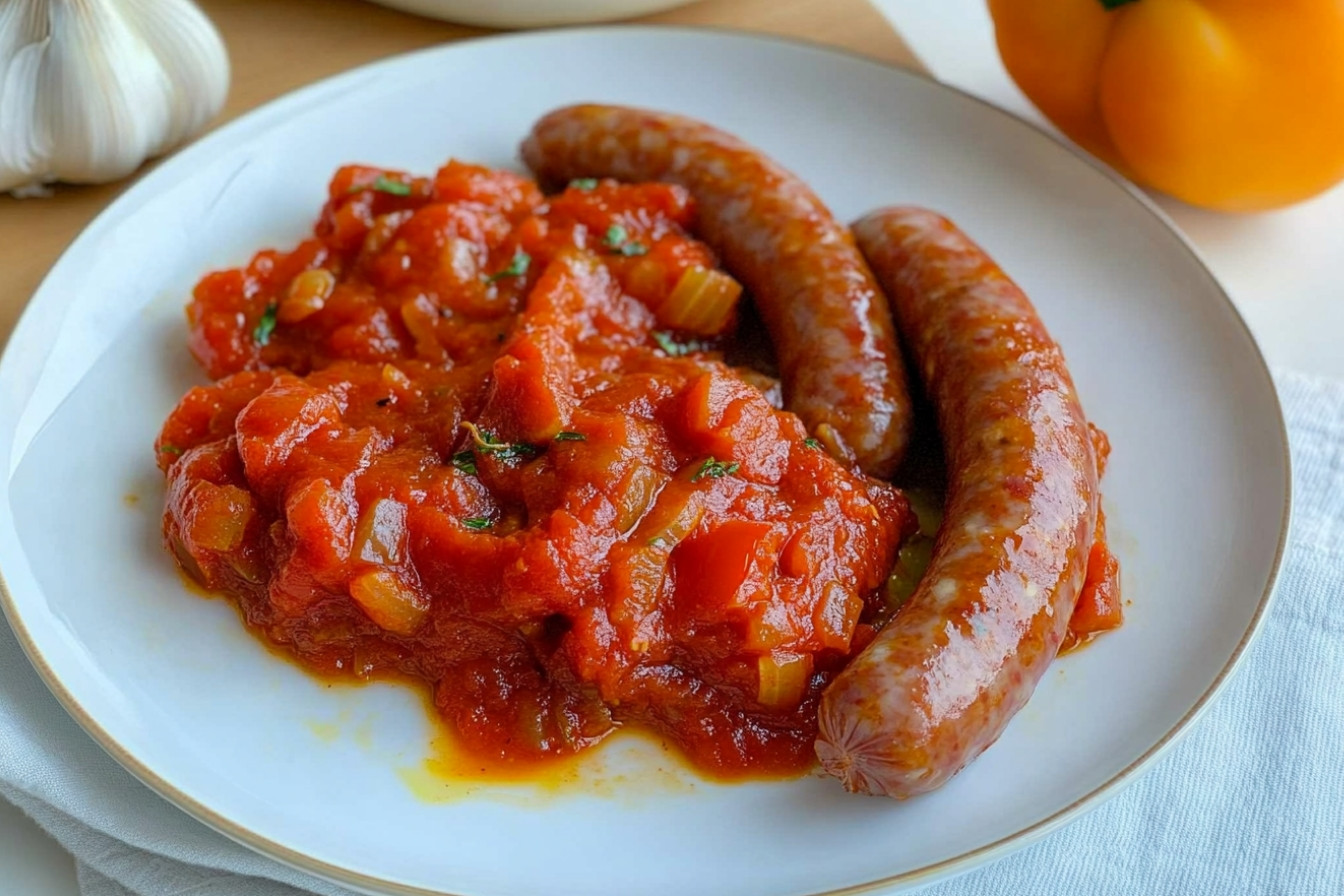 Saucisses de poulet aux légumes