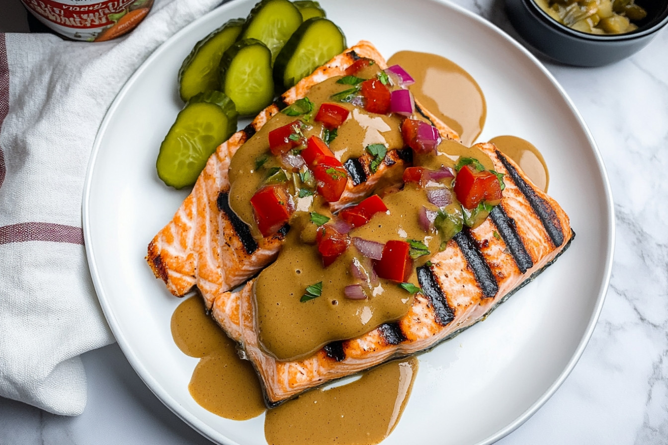 Saumon à la plancha cacahuète