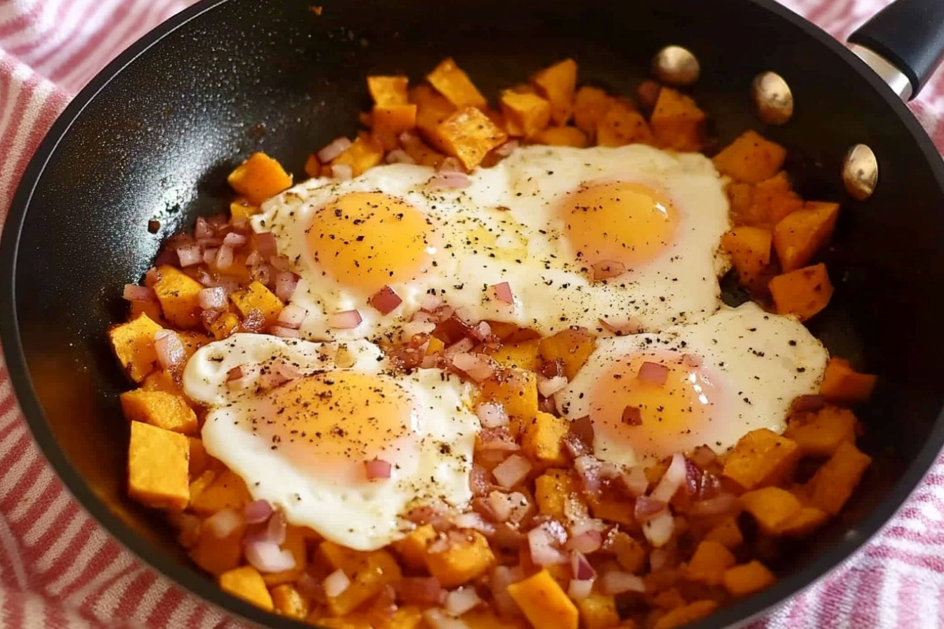 Sauté de patates douces aux œufs