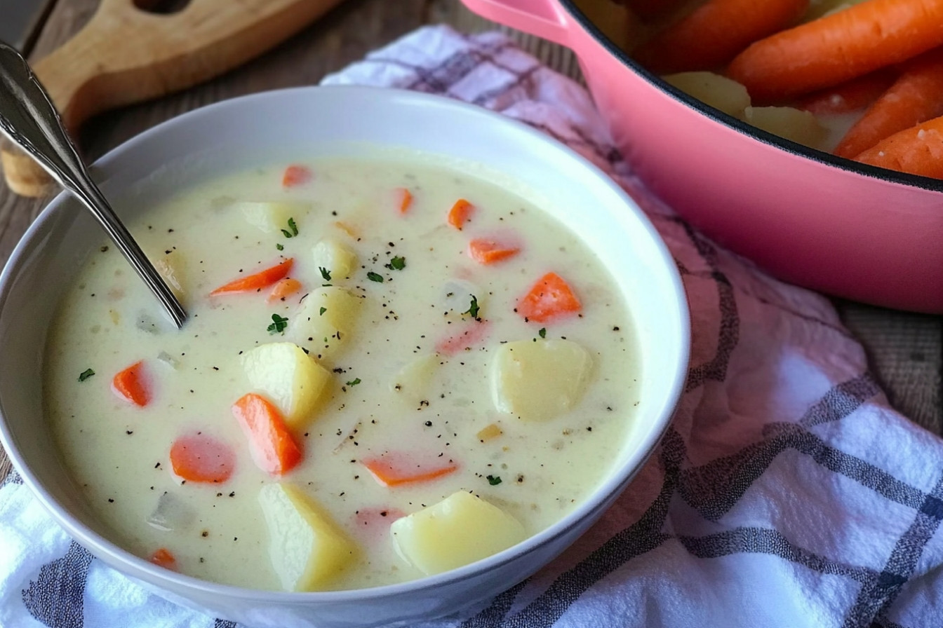 Sopa crémeuse de patate et carotte
