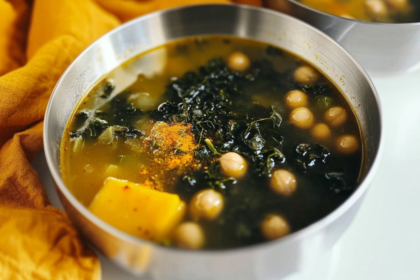 Soupe de pois chiches et kale