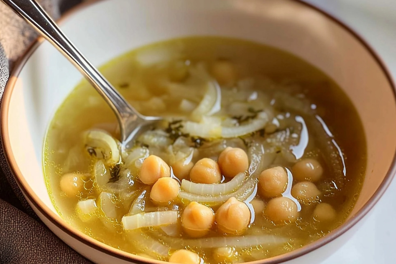 Soupe d'oignons et pois chiches