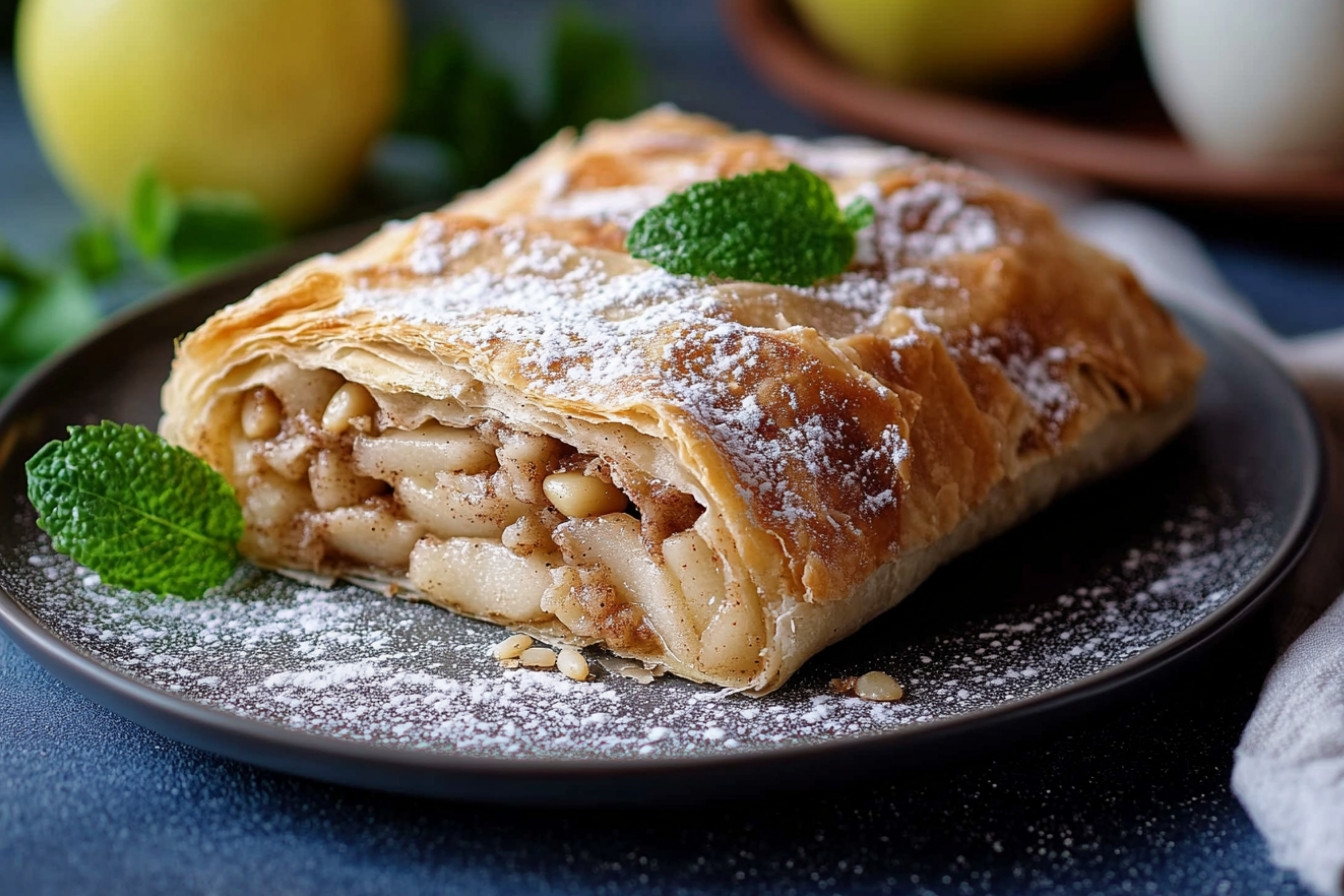 Strudel aux pommes et noix
