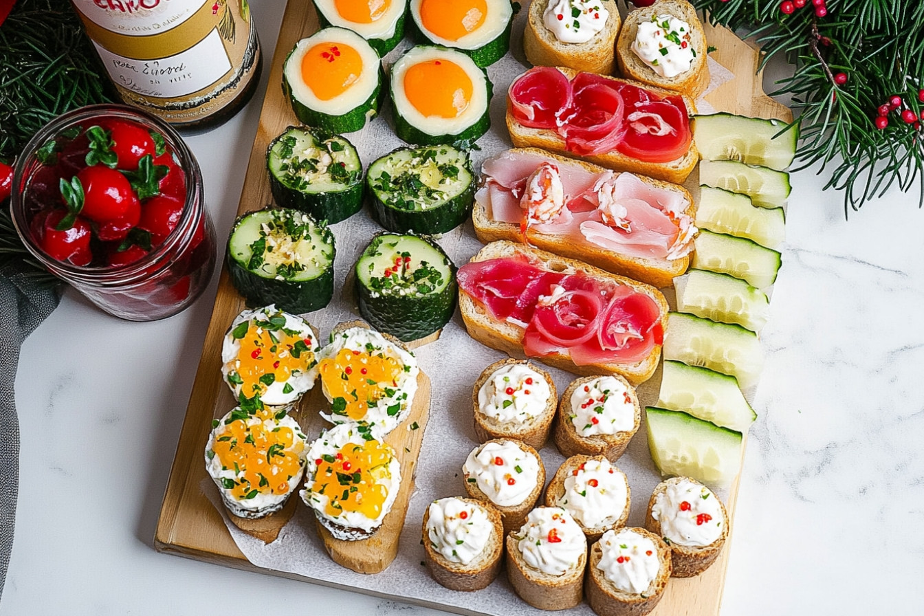 Surtido de canapés pour Noël
