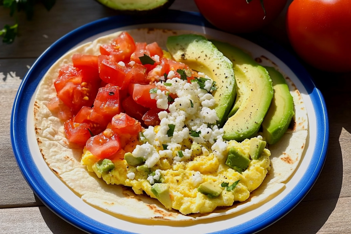Tacos aux œufs brouillés